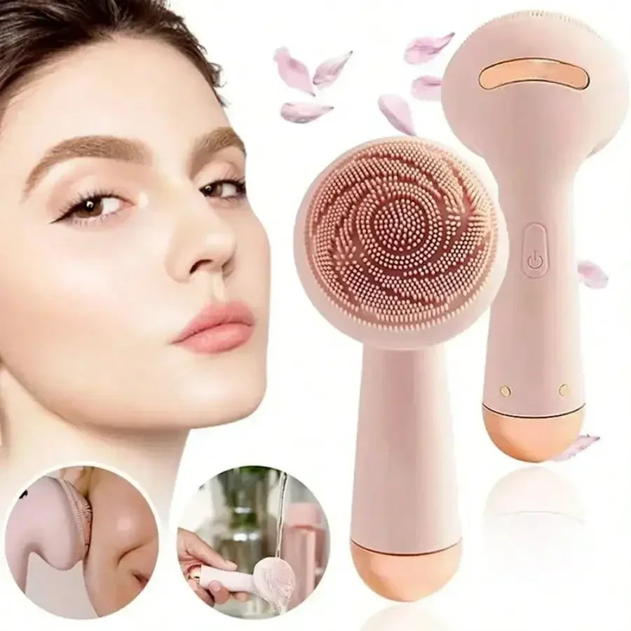 Electric Silicone Facial Brush – Waterproof Skin Massage Cleanser