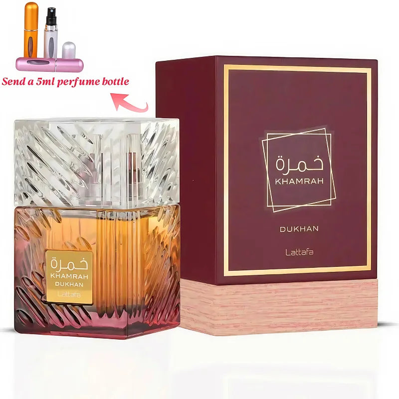 100ml Original Arab Perfumes Khamrah Long-lasting Sandalwood and Pine Scent Cologne Men's Luxury Perfume Gift