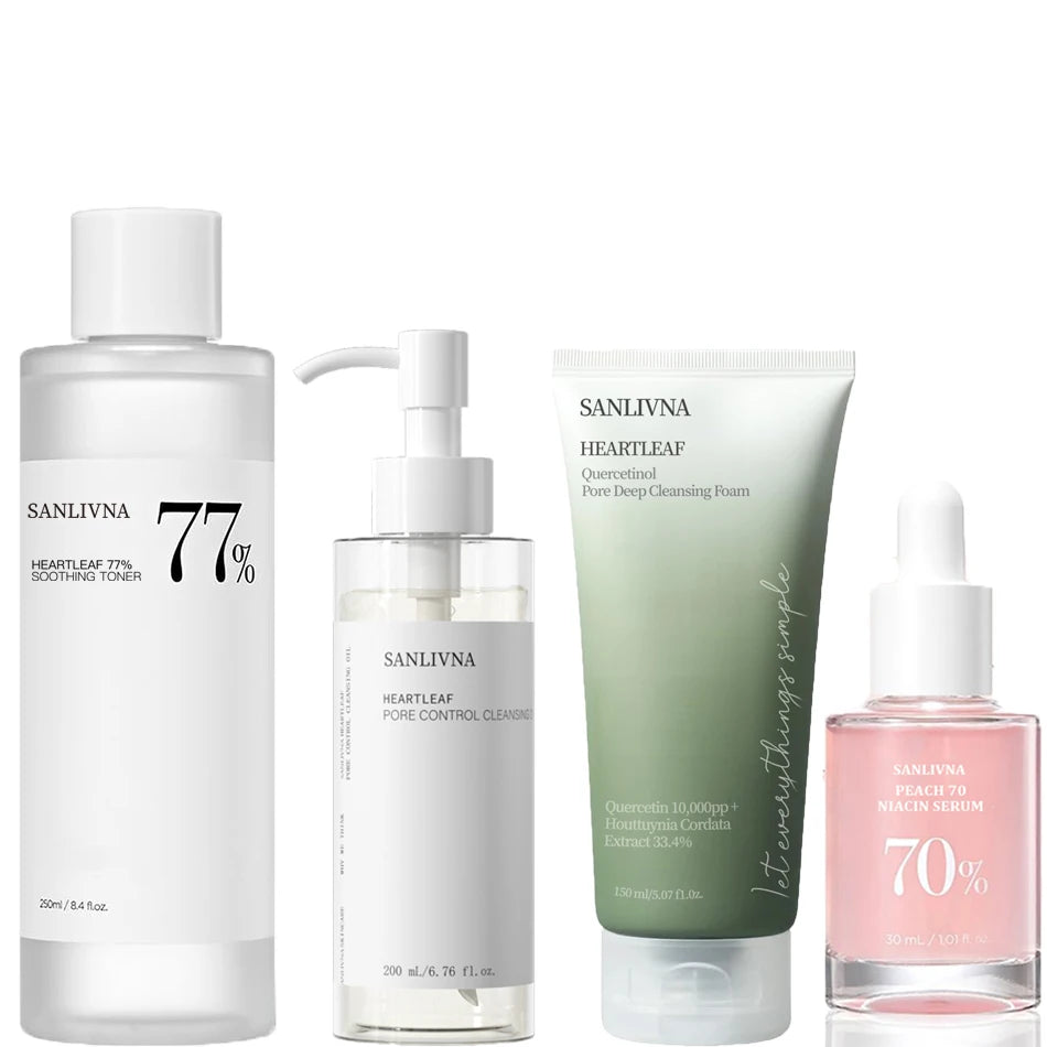 Anua Heartleaf 77% Skincare 4-Piece Set – Hydrating Alcohol-Free Toner & Face Care
