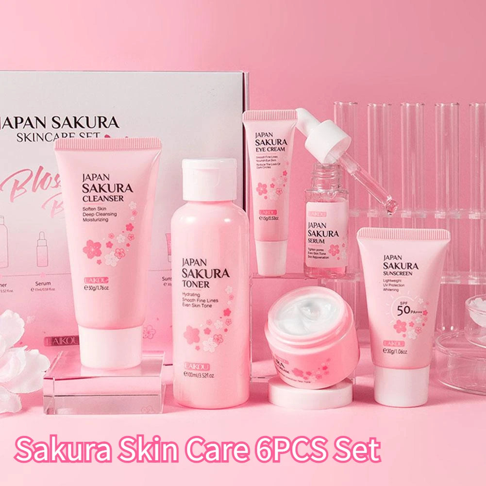 Japan Sakura 6-piece skincare set for hydrated, refreshed skin